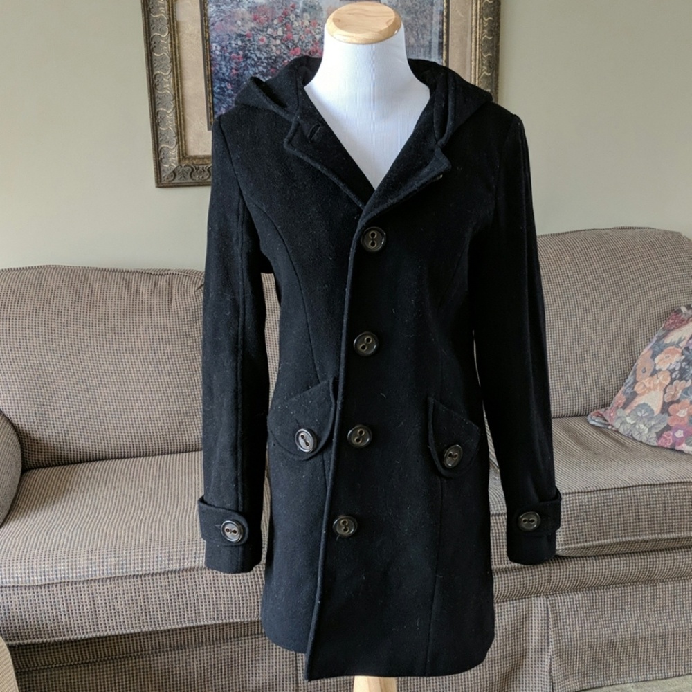 Women's JLO Black Pea Coat Size medium